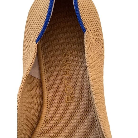 Rothys Womens Brown Black Classic Pointed Toe Camel Cap Ballet Flats Size 8W - Picture 3 of 12